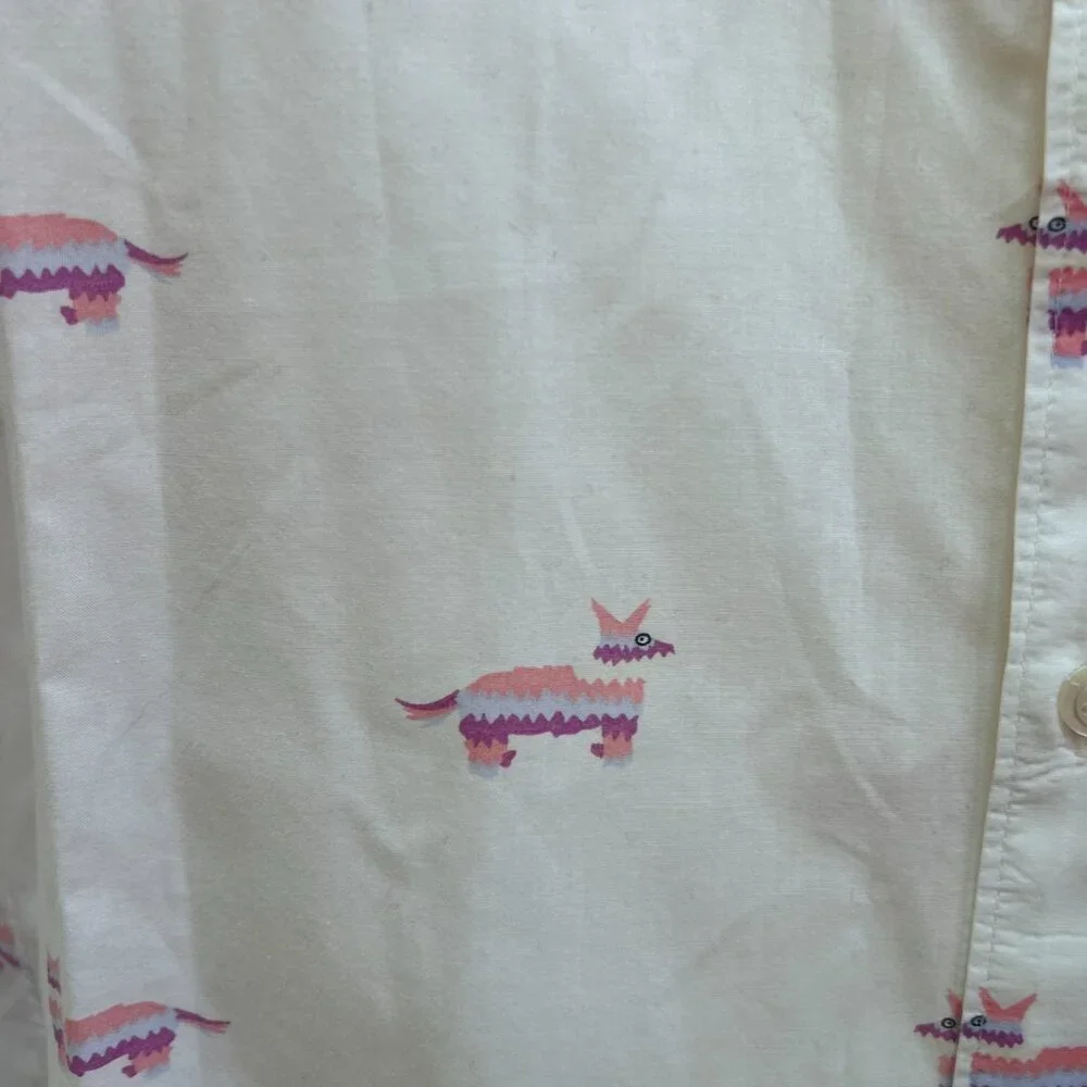 BONOBOS Pinata Llama Long Sleeve Button up Size S Slim Fit - Picture 2 of 3